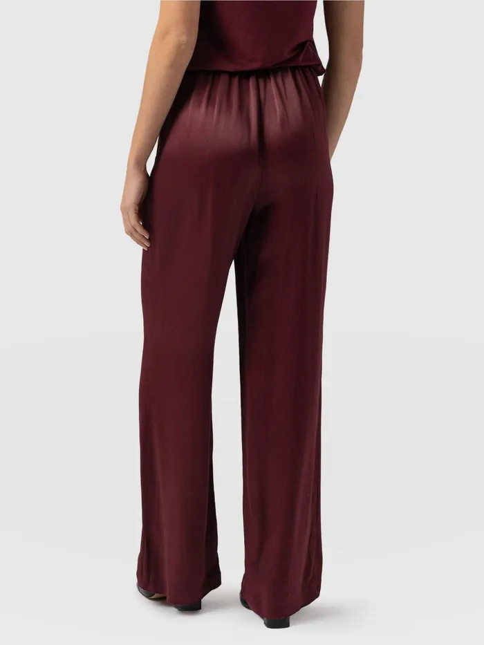 Langley Wide Leg Pant 8211 Maroon Maroon Women Saint And Sofia Pants