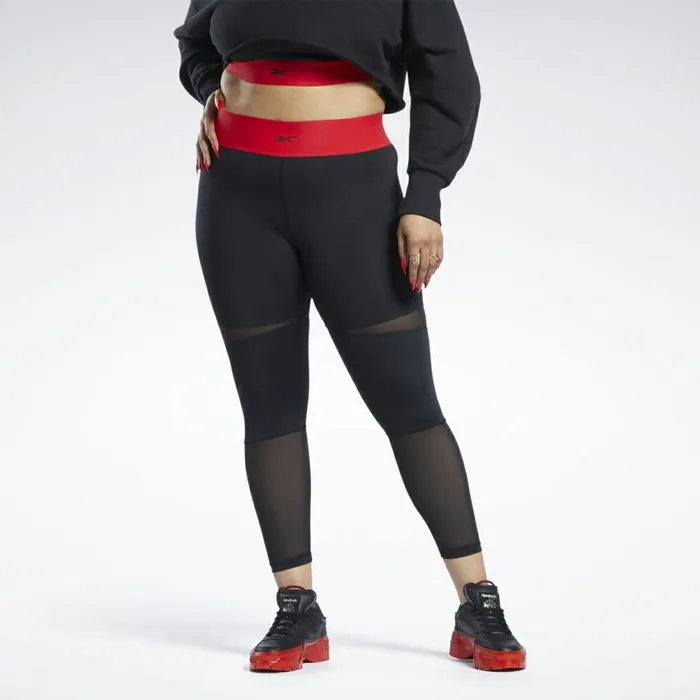 Leggings and Tights Womens Reebok Cardi B 78 Leggings Plus Size Black