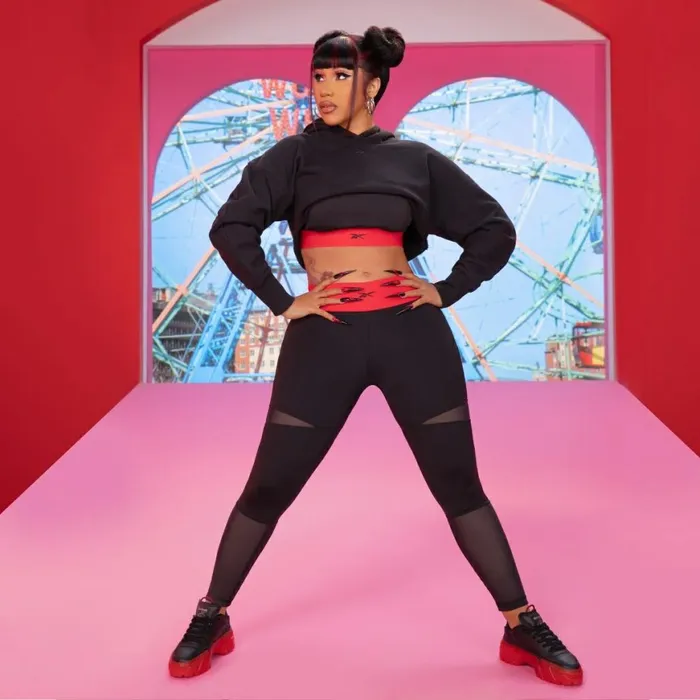 Leggings and Tights Womens Reebok Cardi B 78 Leggings Plus Size Black