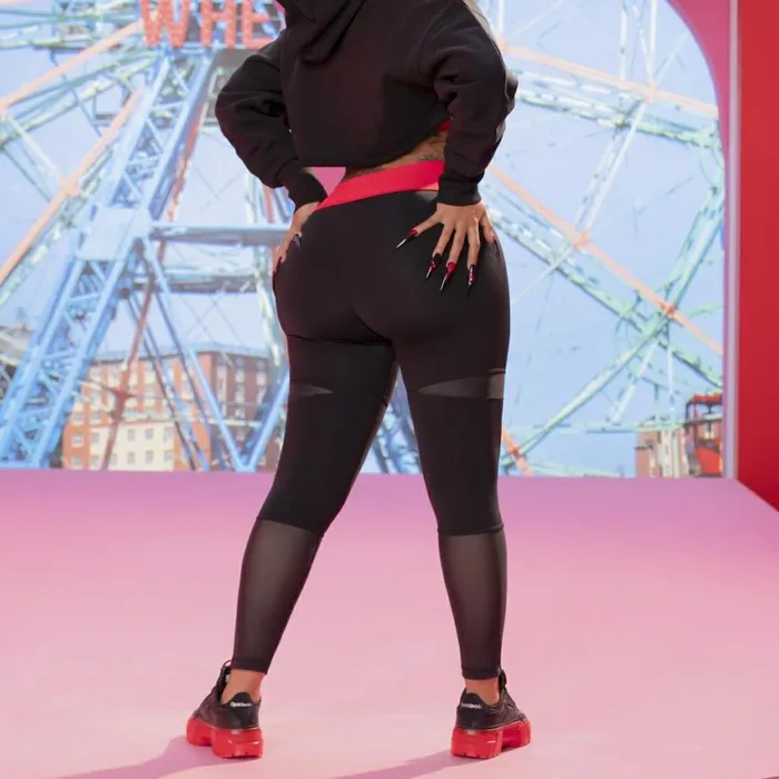 Leggings and Tights Womens Reebok Cardi B 78 Leggings Plus Size Black