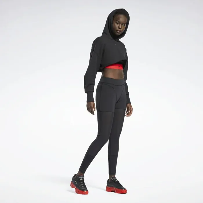 Leggings and Tights Womens Reebok Cardi B Mesh HighRise Leggings Black