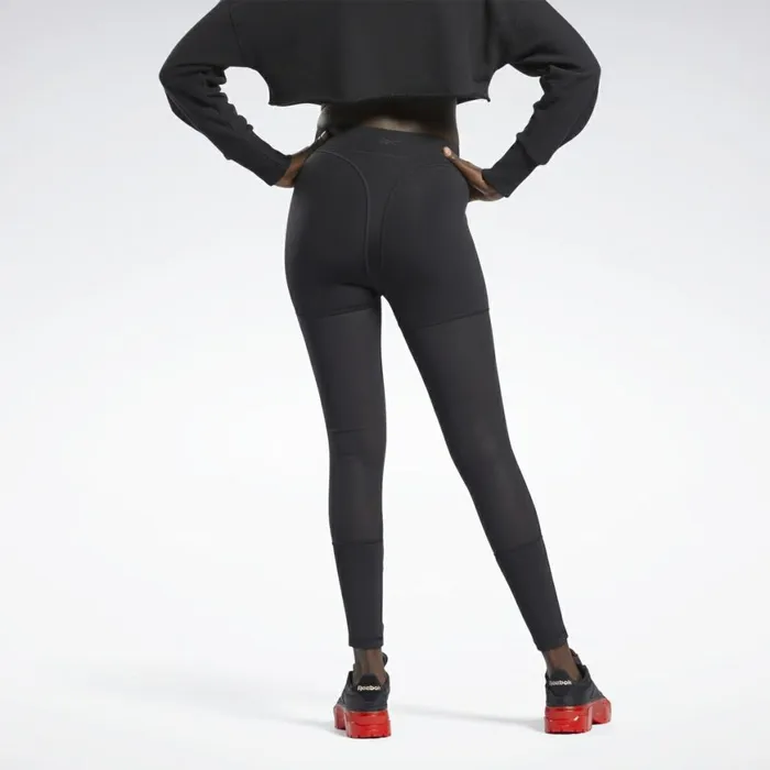 Leggings and Tights Womens Reebok Cardi B Mesh HighRise Leggings Black