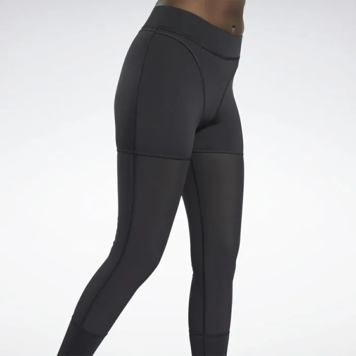 Leggings and Tights Womens Reebok Cardi B Mesh HighRise Leggings Black