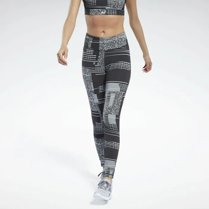 Leggings and Tights Womens Reebok Lux 2 Leggings Black Cold Grey 2