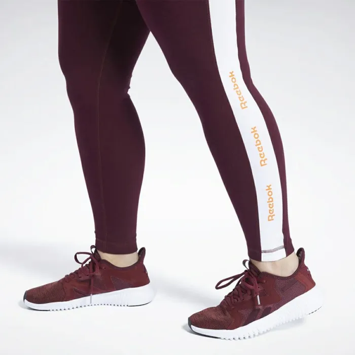 Leggings and Tights Womens Reebok Training Essentials Linear Logo Leggings Maroon