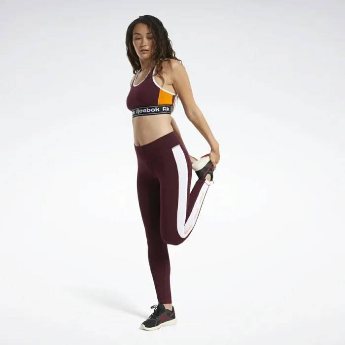 Leggings and Tights Womens Reebok Training Essentials Linear Logo Leggings Maroon