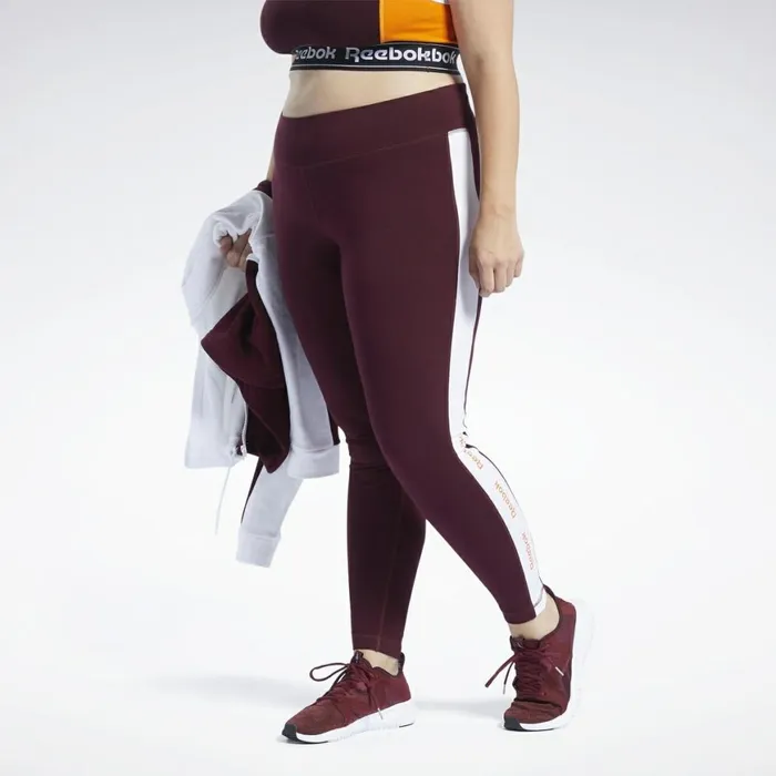 Leggings and Tights Womens Reebok Training Essentials Linear Logo Leggings Maroon