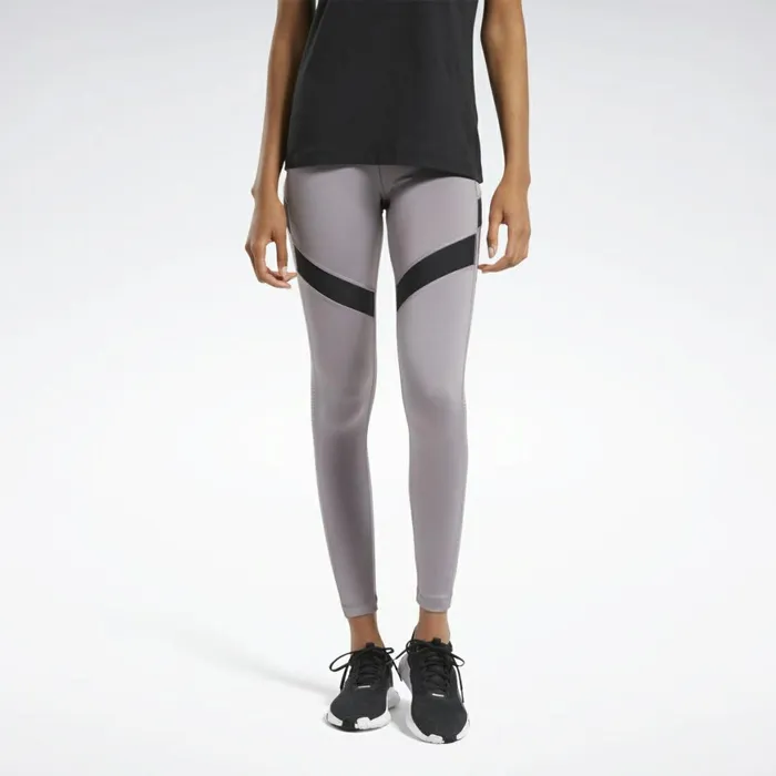 Leggings and Tights Womens Reebok Workout Ready Mesh Leggings Gravity Grey