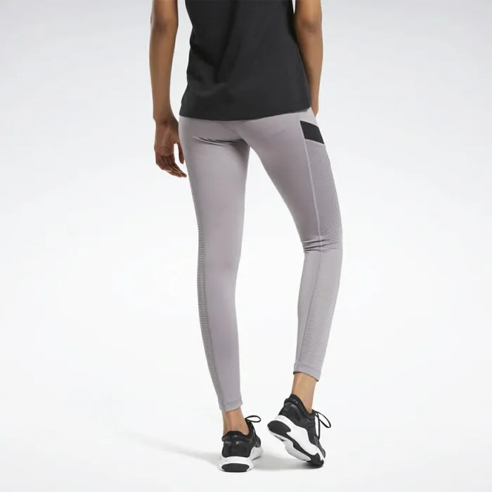 Leggings and Tights Womens Reebok Workout Ready Mesh Leggings Gravity Grey