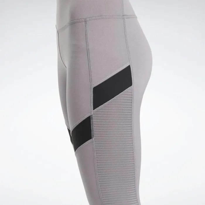 Leggings and Tights Womens Reebok Workout Ready Mesh Leggings Gravity Grey