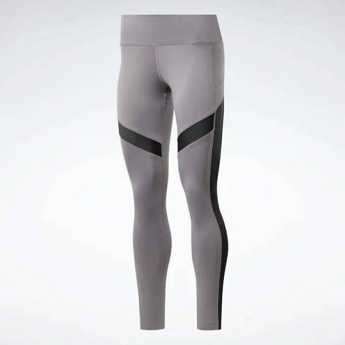 Leggings and Tights Womens Reebok Workout Ready Mesh Leggings Gravity Grey