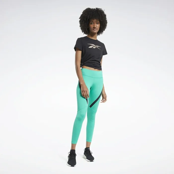 Leggings and Tights Womens Reebok Workout Ready Vector Leggings Court Green