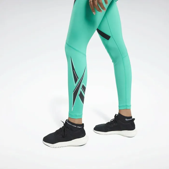 Leggings and Tights Womens Reebok Workout Ready Vector Leggings Court Green