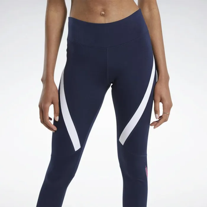 Leggings and Tights Womens Reebok Workout Ready Vector Leggings Vector Navy
