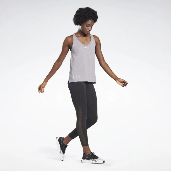 Les Mills Womens Reebok LES MILLS ACTIVCHILLCOTTON Tank Top Gravity Grey