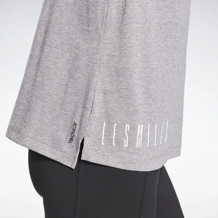 Les Mills Womens Reebok LES MILLS ACTIVCHILLCOTTON Tank Top Gravity Grey