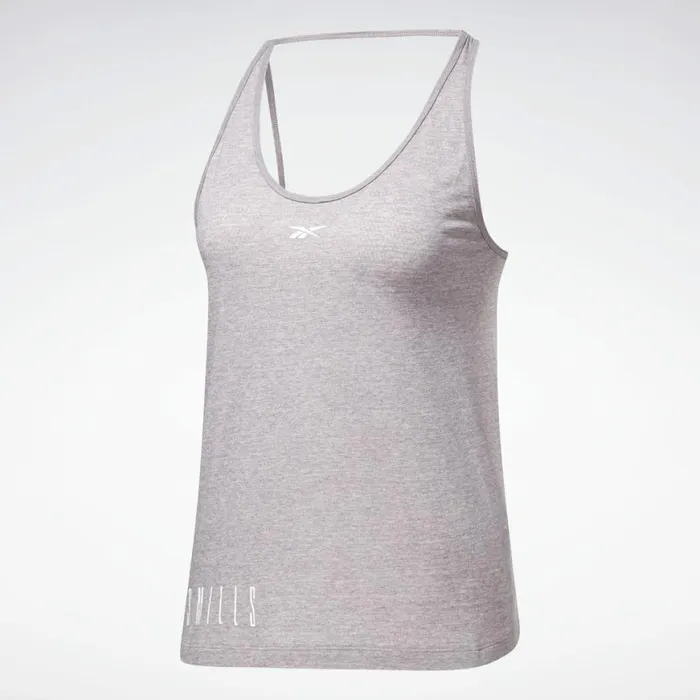Les Mills Womens Reebok LES MILLS ACTIVCHILLCOTTON Tank Top Gravity Grey