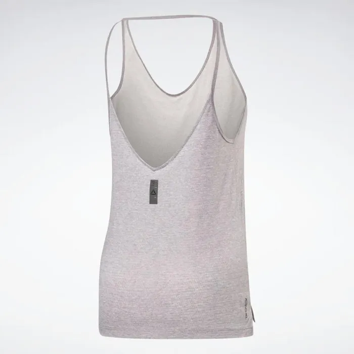 Les Mills Womens Reebok LES MILLS ACTIVCHILLCOTTON Tank Top Gravity Grey
