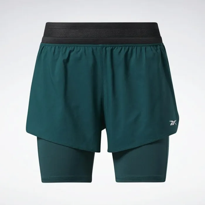 Les Mills Womens Reebok Les Mills Lightweight Shorts Forest Green