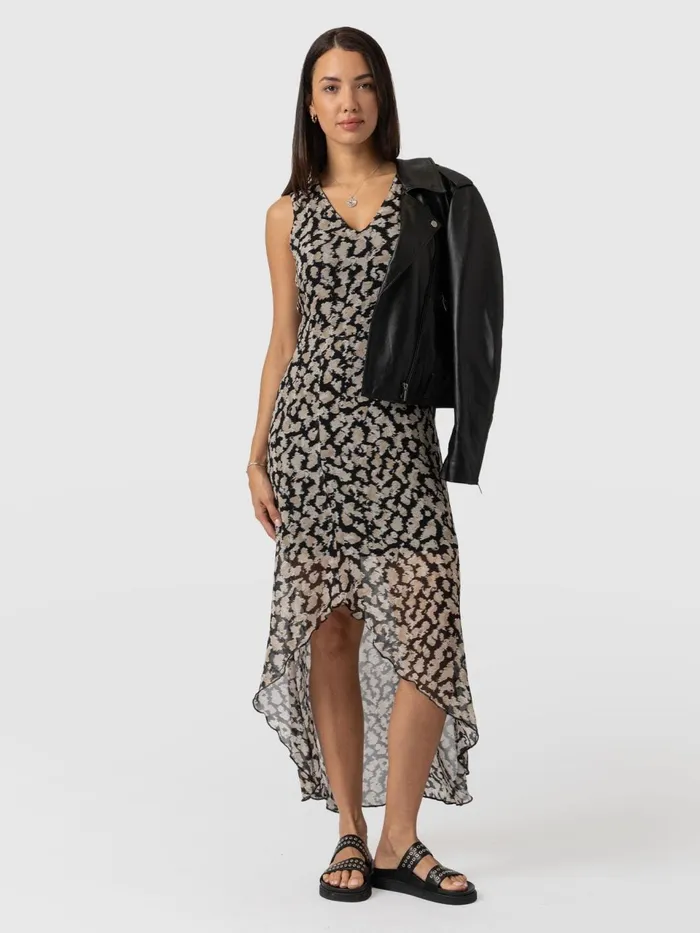 Lexi High Low Dress 8211 Black Confetti Petal Black Confetti Petal Women Saint And Sofia Dresses