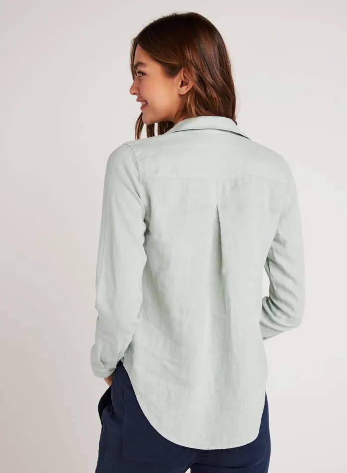 Linen Pocket Button Down 8211 Oasis Green Women Bella Dahl Long Sleeve Linen Pocket Button Down 8211 Oasis Green Women Bella Dahl Long Sleeve