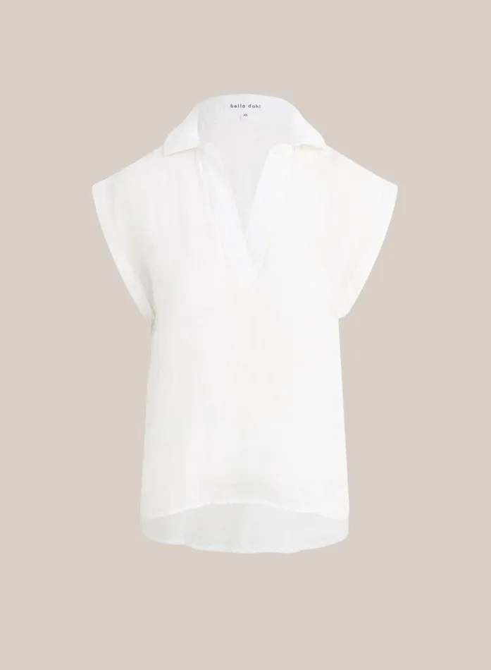 Linen Short Sleeve Pullover 8211 White Women Bella Dahl Short Sleeve