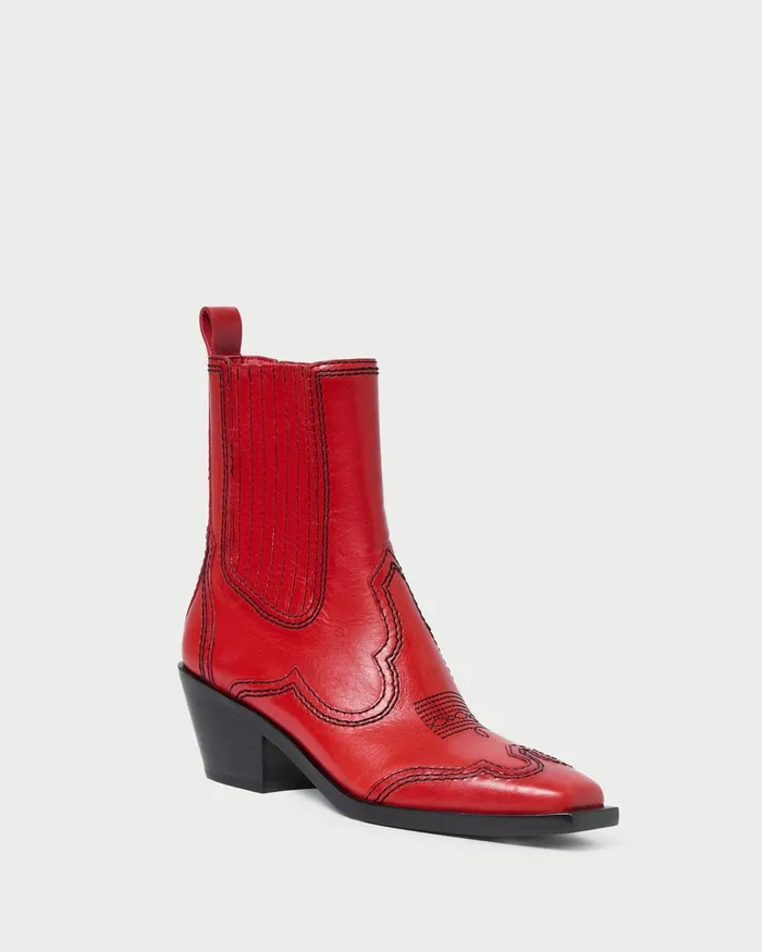 Loeffler Randall Agnes Red Leather Western Boot Women Boots Loeffler Randall Agnes Red Leather Western Boot Women Boots