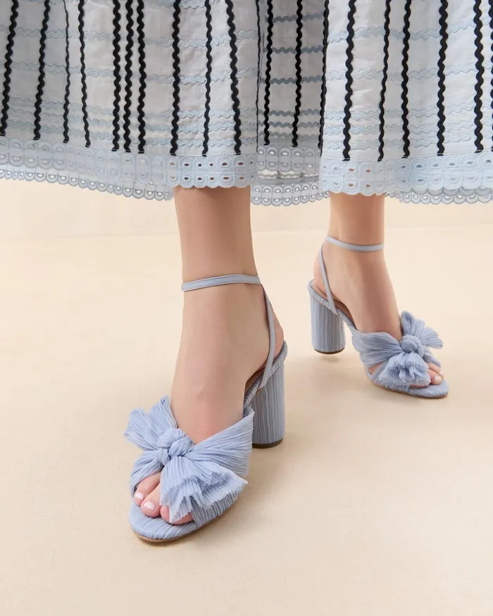 Loeffler Randall Camellia Blue Bow Heel Women Heeled Sandals Loeffler Randall Camellia Blue Bow Heel Women Heeled Sandals