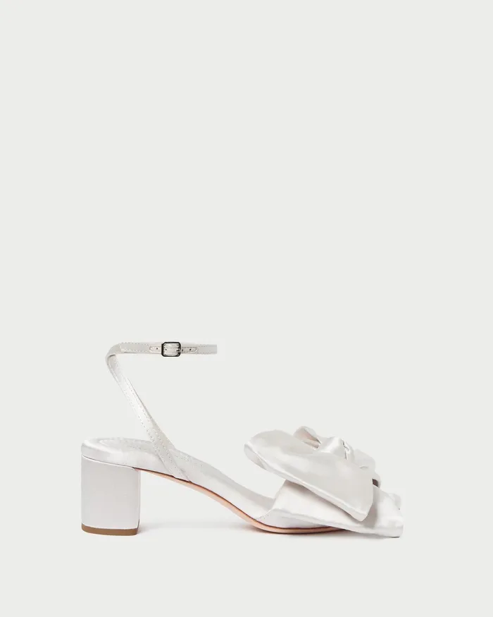 Loeffler Randall Carmen Cream Satin Bow Sandal Women Heeled Sandals Loeffler Randall Carmen Cream Satin Bow Sandal Women Heeled Sandals
