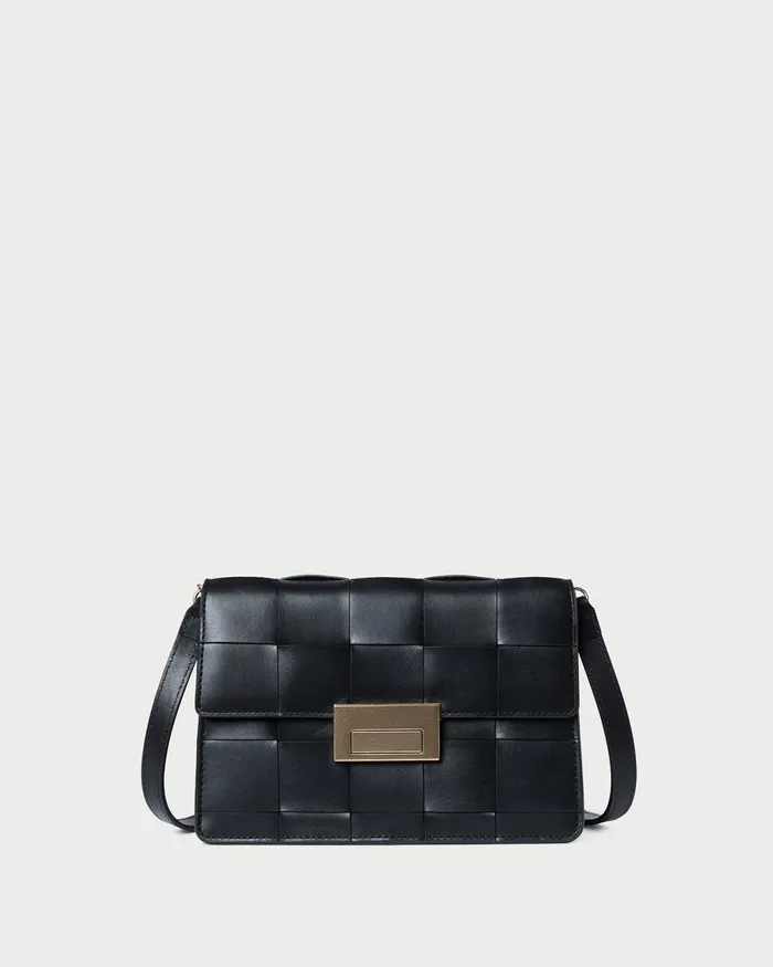 Loeffler Randall Delphine Black Woven Leather Shoulder Bag Women Shoulder Bags Loeffler Randall Delphine Black Woven Leather Shoulder Bag Women Shoulder Bags