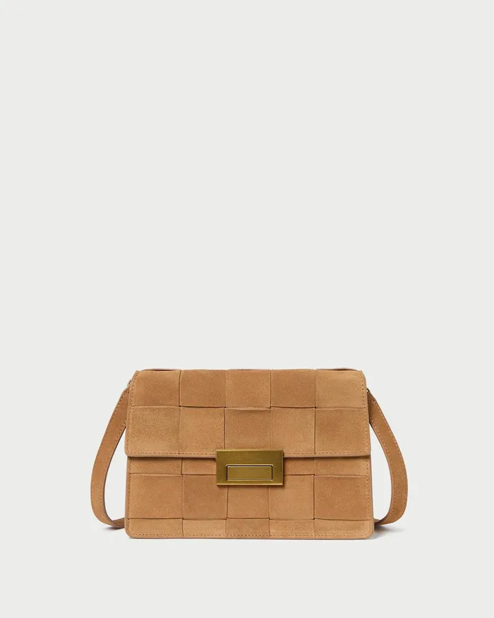 Loeffler Randall Delphine Toffee Woven Suede Shoulder Bag I Crossbodies I Handbags Women Shoulder Bags Loeffler Randall Delphine Toffee Woven Suede Shoulder Bag I Crossbodies I Handbags Women Shoulder Bags