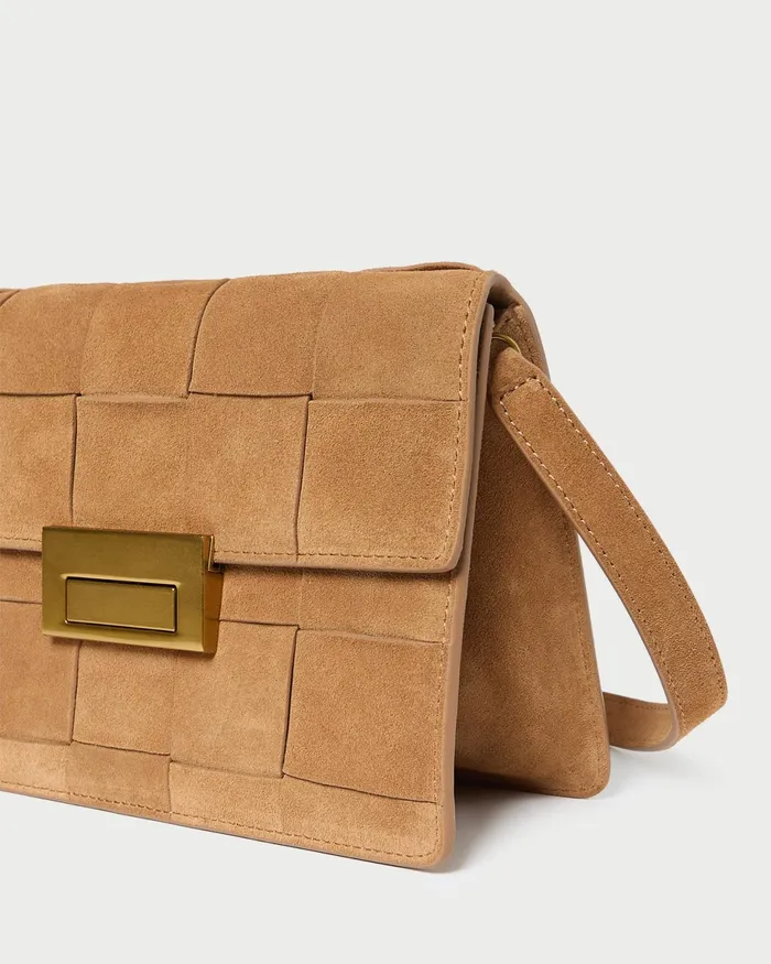 Loeffler Randall Delphine Toffee Woven Suede Shoulder Bag I Crossbodies I Handbags Women Shoulder Bags Loeffler Randall Delphine Toffee Woven Suede Shoulder Bag I Crossbodies I Handbags Women Shoulder Bags