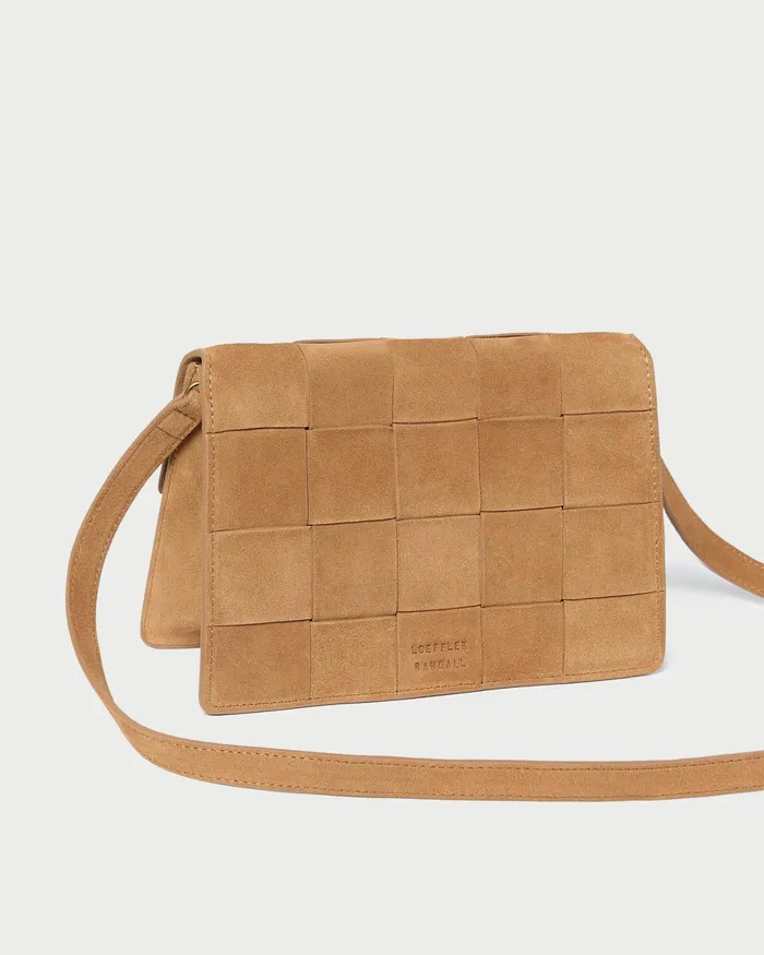 Loeffler Randall Delphine Toffee Woven Suede Shoulder Bag I Crossbodies I Handbags Women Shoulder Bags Loeffler Randall Delphine Toffee Woven Suede Shoulder Bag I Crossbodies I Handbags Women Shoulder Bags
