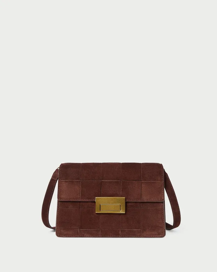 Loeffler Randall Delpine Espresso Woven Suede Shoulder Bag Women Shoulder Bags Loeffler Randall Delpine Espresso Woven Suede Shoulder Bag Women Shoulder Bags