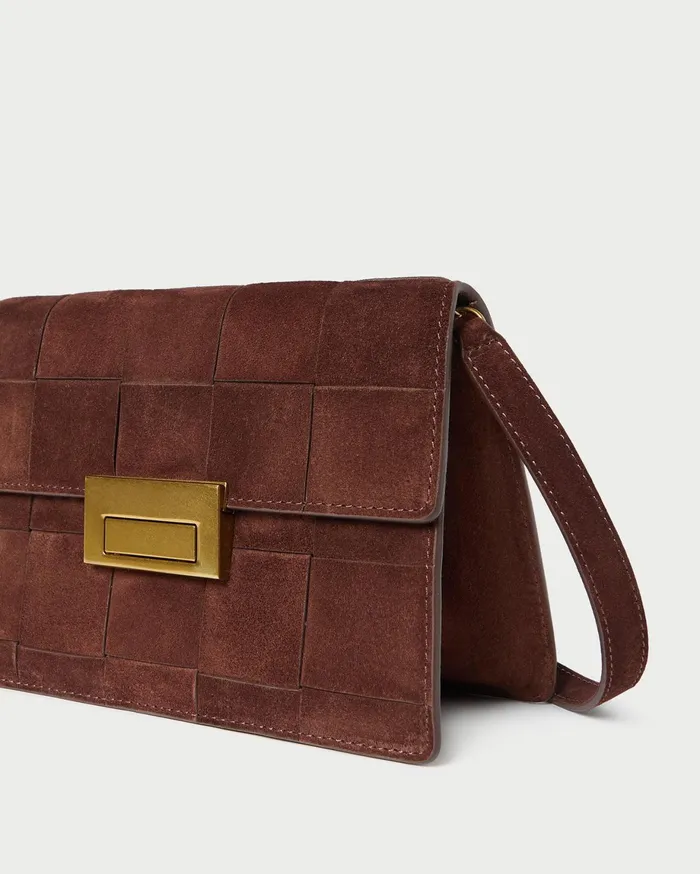 Loeffler Randall Delpine Espresso Woven Suede Shoulder Bag Women Shoulder Bags Loeffler Randall Delpine Espresso Woven Suede Shoulder Bag Women Shoulder Bags