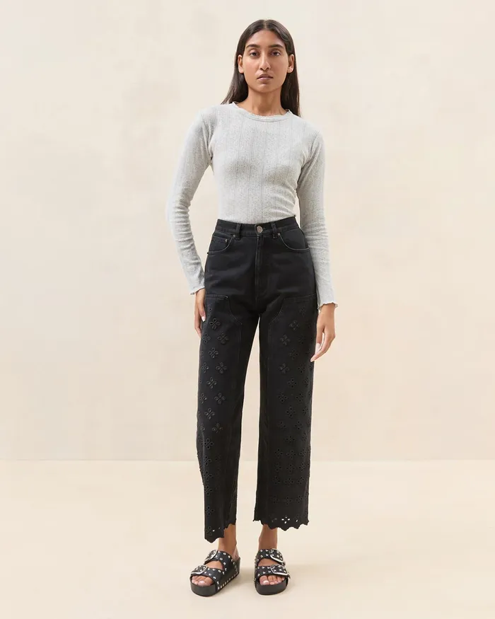 Loeffler Randall Demi Embroidered Pant Women Bottoms Loeffler Randall Demi Embroidered Pant Women Bottoms