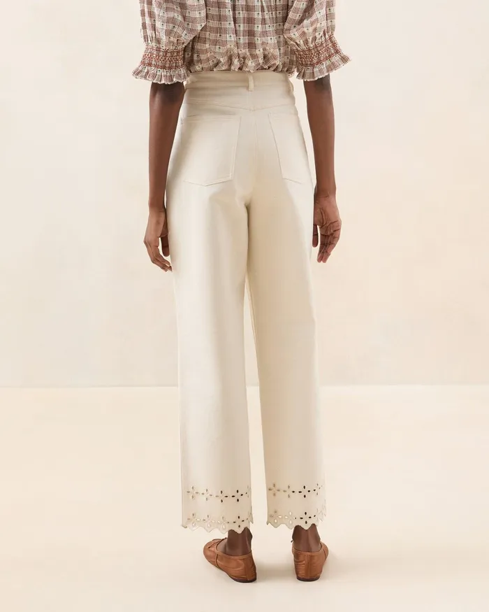 Loeffler Randall Demi Natural Embroidered Pant L Bottoms L Apparel Women Bottoms Loeffler Randall Demi Natural Embroidered Pant L Bottoms L Apparel Women Bottoms