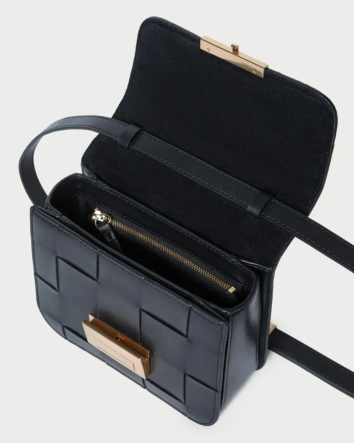 Loeffler Randall Desi Black Woven Leather Crossbody Women Crossbodies Loeffler Randall Desi Black Woven Leather Crossbody Women Crossbodies
