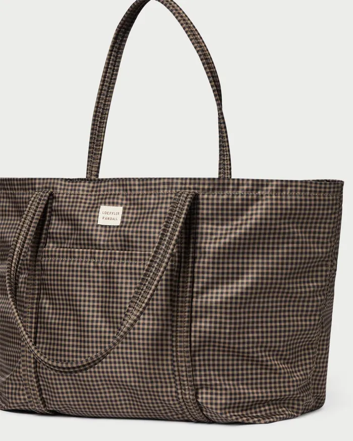 Loeffler Randall Dina BrownBlack Check Travel Tote Women Totes Loeffler Randall Dina BrownBlack Check Travel Tote Women Totes