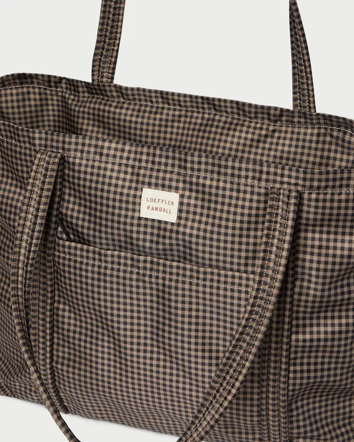 Loeffler Randall Dina BrownBlack Check Travel Tote Women Totes Loeffler Randall Dina BrownBlack Check Travel Tote Women Totes