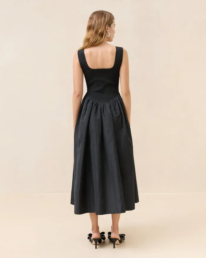 Loeffler Randall Estelle Black Smocked Dress Women Dresses Loeffler Randall Estelle Black Smocked Dress Women Dresses