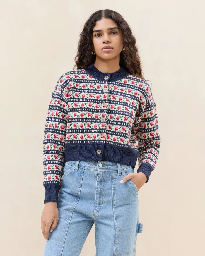 Loeffler Randall Idris Blue Jean Floral Cardigan L Sweaters and Knits L Apparel Women Tops Loeffler Randall Idris Blue Jean Floral Cardigan L Sweaters and Knits L Apparel Women Tops