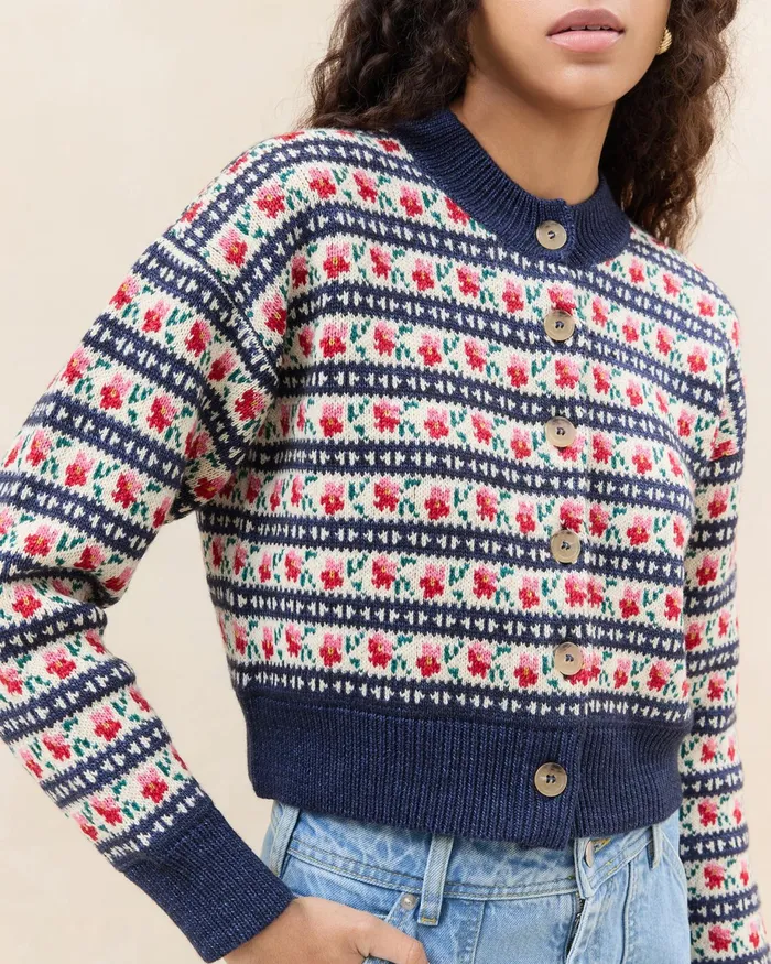 Loeffler Randall Idris Blue Jean Floral Cardigan L Sweaters and Knits L Apparel Women Tops Loeffler Randall Idris Blue Jean Floral Cardigan L Sweaters and Knits L Apparel Women Tops