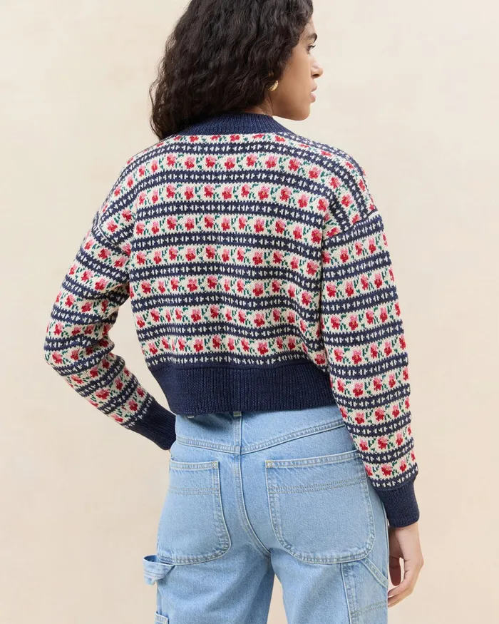 Loeffler Randall Idris Blue Jean Floral Cardigan L Sweaters and Knits L Apparel Women Tops Loeffler Randall Idris Blue Jean Floral Cardigan L Sweaters and Knits L Apparel Women Tops