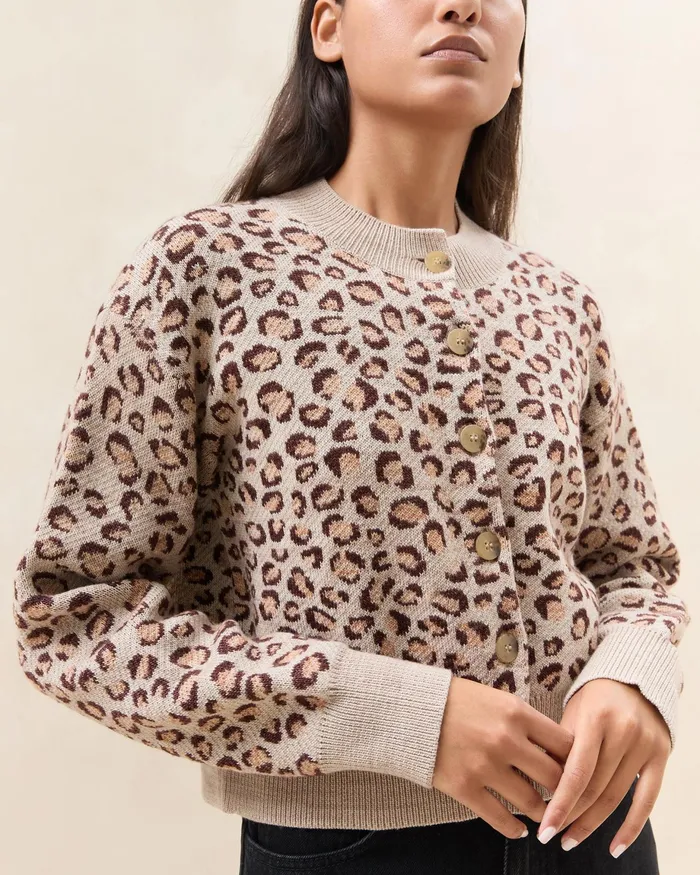 Loeffler Randall Idris Leopard Cardigan L Sweaters and Knits L Apparel Women Tops Loeffler Randall Idris Leopard Cardigan L Sweaters and Knits L Apparel Women Tops