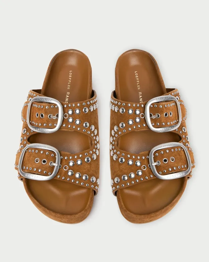 Loeffler Randall Jack Cacao Suede Studded Sandal L Flat Sandals L Footwear Women Flat Sandals Loeffler Randall Jack Cacao Suede Studded Sandal L Flat Sandals L Footwear Women Flat Sandals
