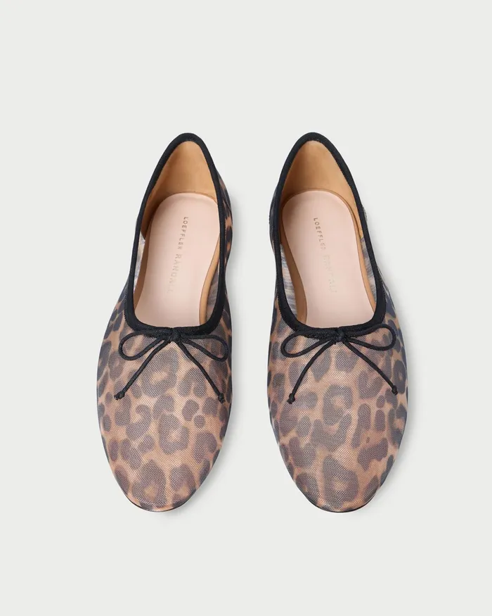 Loeffler Randall Landon Leopard Mesh Ballet Flat Women Flats and Loafers