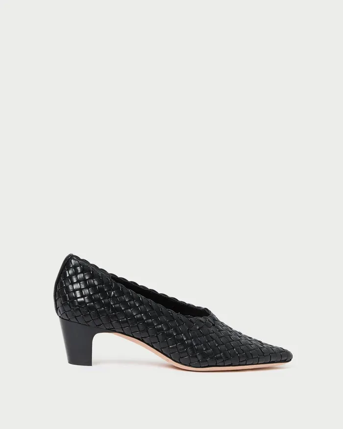 Loeffler Randall Maeve Black Woven Low Pump Women Pumps and Mules