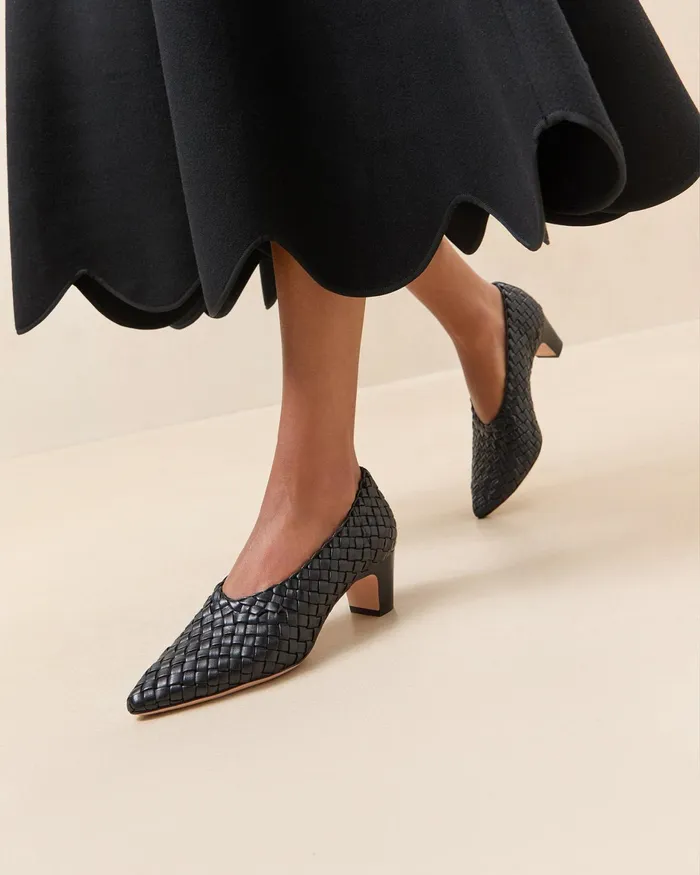 Loeffler Randall Maeve Black Woven Low Pump Women Pumps and Mules Loeffler Randall Maeve Black Woven Low Pump Women Pumps and Mules