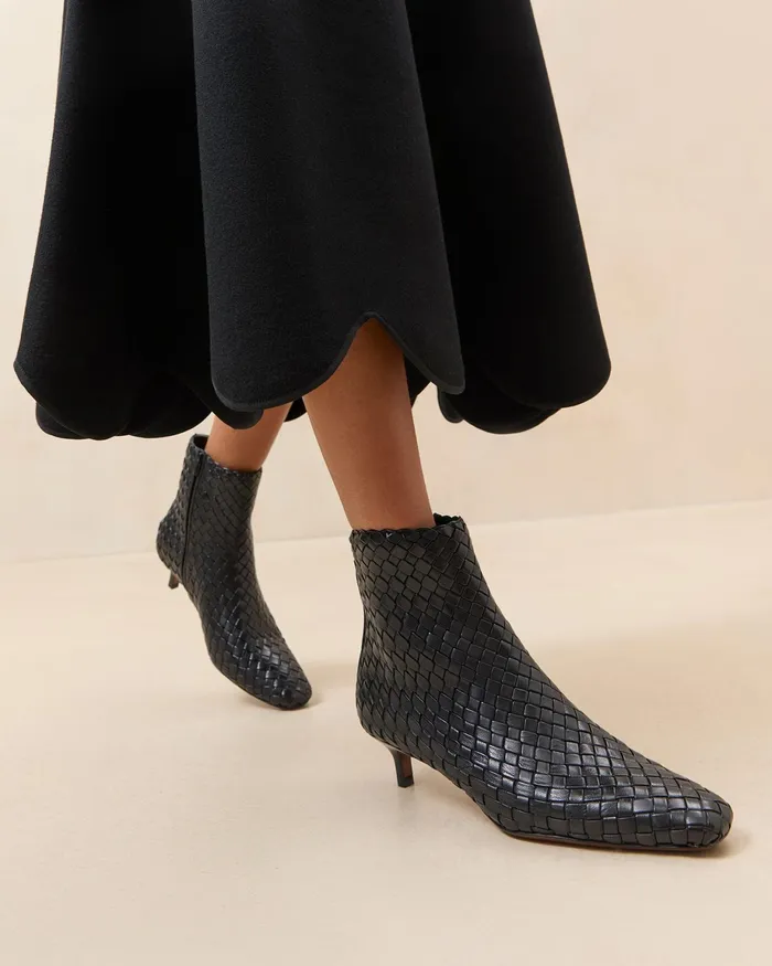 Loeffler Randall Marcella Black Woven Ankle Boot Women Boots Loeffler Randall Marcella Black Woven Ankle Boot Women Boots